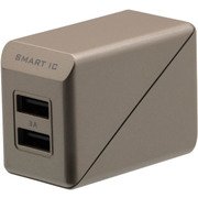 スマートIC搭載 急速充電 3A出力対応 AC充電器 ゴールド OWL-ACU2F3S-GO