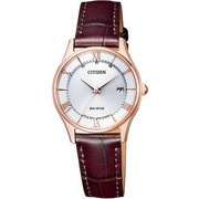 CITIZEN COLLECTION(シチズンコレクション) エコ・ドライブ電波時計 薄型シリーズ デイト付 レディスモデル レザーバンド/ピンクゴールド ES0002-06A