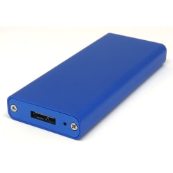 M.2 SSD用アルミケース ブルーメタリック M2-CASE-U3G1-BL