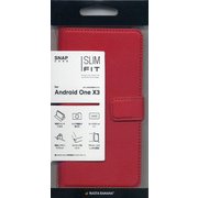 Android One X3 薄型手帳ケース マグネット SLIM FIT CASE レッド 3861AOX3