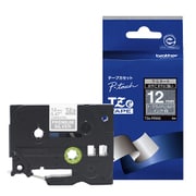 ラベルライター ピータッチ用テープ ラミネート おしゃれテープ プレミアムタイプ プレミアムシルバーテープ 白文字 テープ幅12mm 長さ4m TZe-PR935
