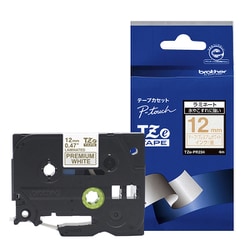ラベルライター ピータッチ用テープ ラミネート おしゃれテープ プレミアムタイプ プレミアムホワイトテープ 金文字 テープ幅12mm 長さ4m TZe-PR234