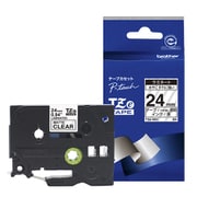 ラベルライター ピータッチ用テープ ラミネート マットテープ 透明 (つや消し)テープ 黒文字 テープ幅24mm 長さ8m TZe-M51