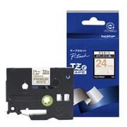 ラベルライター ピータッチ用テープ ラミネート おしゃれテープ プレミアムタイプ プレミアムホワイトテープ 金文字 テープ幅24mm 長さ4m TZe-PR254