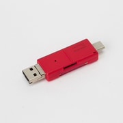 CRW-TCMSD72R [USB2.0 TYPE-C&MicroB&A SDカードリーダー・ライター レッド]