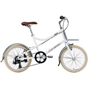 ミニベロ スモールバイク 370mm(150~165cm) 外装7段変速 SHIMANO TOURNY LGS-S7 Minivelo style LGホワイト