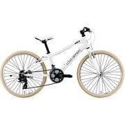 24インチジュニアクロスバイク 300mm(130～145cm) 外装21段変速 SHIMANO TOURNEY LGS-J24L Junior style LGホワイト