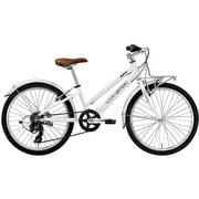 22インチジュニアクロスバイク 270mm(120～135cm) 外装6段変速 SHIMANO TOURNEY LGS-J22 plus Junior style LGホワイト