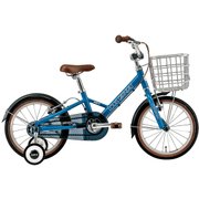 16インチキッズBMXタイプ 220mm(95～115cm) カゴ・泥除け・補助輪付き LGS-K16 plus Kids style スモークブルー