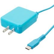 TYPE-Cケーブル一体型 AC充電器 2m ブルー OWL-ACJTC20V-BL