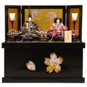 雛人形 収納型 親王飾り(黒塗京箔) 0d-023