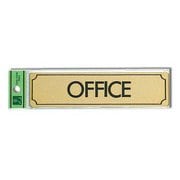LG170-9 [サインプレート 「OFFICE」 枠付 真鍮金色メッキ 40x160x1mm テープ付き]
