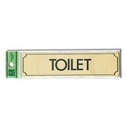 LG170-12 [サインプレート 「TOILET」 枠付 真鍮金色メッキ 40x160x1mm テープ付き]