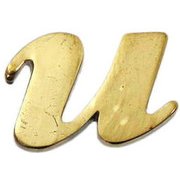 QS20-U [真鍮ゴールド文字 小文字 u]