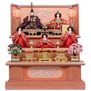 0d-40 [雛人形 三段飾り 三人官女付（ピンク塗）]