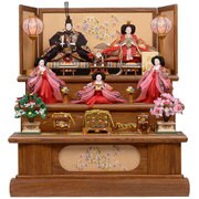 0d-41 [雛人形 三段飾り 三人官女付（古代塗）]