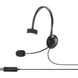 片耳ヘッドバンド式ヘッドセット USB接続 φ27mmドライバーユニット搭載 ブラック BSHSHUM110BK