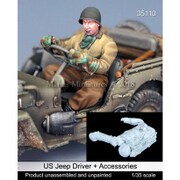 Man35110 [1/35 レジン製ミリタリーフィギュア WWII米 ジープドライバー＋車載品セット(タミヤ用)]