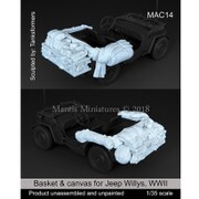 MAC14 [1/35 レジン製パーツ WWII米 ジープ車載品＆バスケットセット(タミヤ用)]