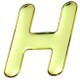 GM60-H [ゴールドメタル文字 H 60x1mm]