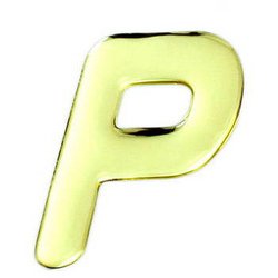 GM60-P [ゴールドメタル文字 P 60x1mm]