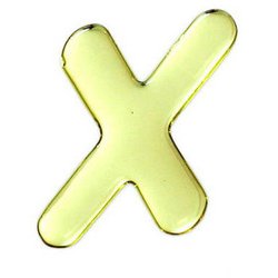 GM60-X [ゴールドメタル文字 X 60x1mm]