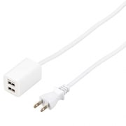 USBタップ 2ポート 2.4A 2m ホワイト H72022UWH