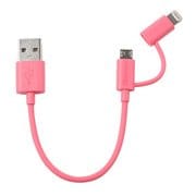 Color Cable with ライトニングコネクタ 2in1 10cm マット/ピンク