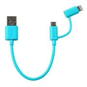 Color Cable with ライトニングコネクタ 2in1 10cm マット/ブルー