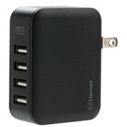 Smart IC搭載 4ポートUSB-AC充電器 ブラック