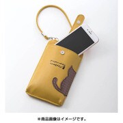 SK-3974 [お座りネコの2ウェイスマホケース キャメル]
