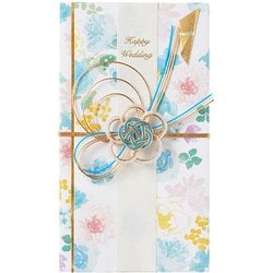 祝儀袋 キR1B 水彩花柄 金封 ブルー