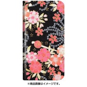 らくらくスマートフォン me F-03K 薄型デザインPUレザーケース「Design+」  Flower 晴ブラック LP-F03KLD01