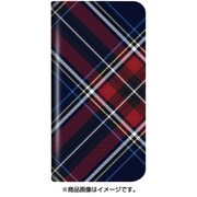 らくらくスマートフォン me F-03K 薄型デザインPUレザーケース「Design+」  タータンチェック ブルー LP-F03KLD18