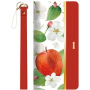 らくらくスマートフォン me F-03K フルーツ柄PUレザーフラップケース「FRUIT FLAP」アップル LP-F03KLPFB