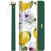 らくらくスマートフォン me F-03K フルーツ柄PUレザーフラップケース「FRUIT FLAP」グリーン LP-F03KLPFD