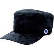 EDWC1848 EVALETカモ柄サッカーワークキャップ メンズ ブラック フリー（56～60cm）