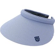 EDV1839LB EVALETストライプツバ広クリップバイザー レディース ホワイト/ネイビー フリー(57~59cm)