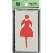 PL320-2 プレート 女マーク 100x60x3mm テープ付き [サインプレート]