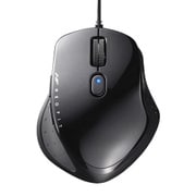 有線マウス NEO FIT(ネオフィット) USB接続式 BlueLED 5ボタンタイプ エルゴノミクス形状 ボタン割当 速度切替 静音 Sサイズ ブラック BSMBU518SBK