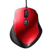 有線マウス NEO FIT(ネオフィット) USB接続式 BlueLED 5ボタンタイプ エルゴノミクス形状 ボタン割当 速度切替 静音 Sサイズ レッド BSMBU518SRD