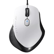 有線マウス NEO FIT(ネオフィット) USB接続式 BlueLED 5ボタンタイプ エルゴノミクス形状 ボタン割当 速度切替 静音 Mサイズ ホワイト BSMBU518MWH
