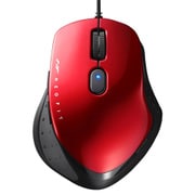 有線マウス NEO FIT(ネオフィット) USB接続式 BlueLED 5ボタンタイプ エルゴノミクス形状 ボタン割当 速度切替 静音 Mサイズ レッド BSMBU518MRD