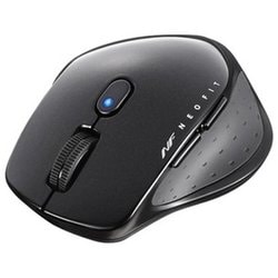 ワイヤレスマウス NEO FIT（ネオフィット） 無線（2.4GHz）接続式 BlueLED 5ボタンタイプ 電池式 エルゴノミクス形状 ボタン割当 速度切替 静音 Sサイズ ブラック BSMBW518SBK