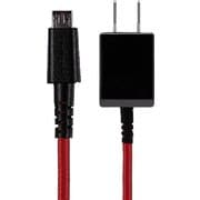 超タフ microUSBケーブル 一体型AC充電器 2m ブラックレッド OWL-ACJKMU20U1-BKRE