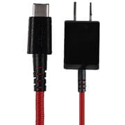 超タフ USB Type-Cケーブル 一体型AC充電器 1.5m ブラックレッド OWL-ACJKTC15-BKRE