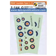 MKMDMK14470 [南アフリカ空軍 タイプC/C1 ラウンデル (16～63インチ、8サイズ) (2枚入り) 1/144 飛行機模型用国籍マークデカール]