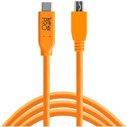 TetherPro USB-C to 2.0 Mini-B 5-Pin 4.6m オレンジ CUC2415-ORG