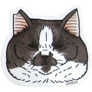 猫世界 ダイカットミラー くまおさん [約 高6×幅6.5×0.5奥cm]