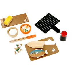 G05-1172 [はじめてのおままごと 焼き魚セット 木製玩具 マグネット 3歳～]